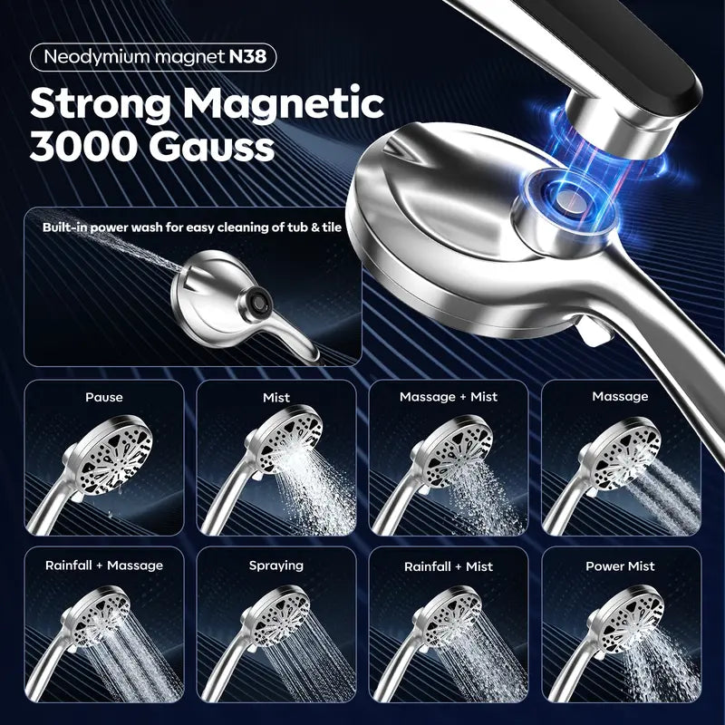 Dock-Free Dual Rain Shower Head Combo