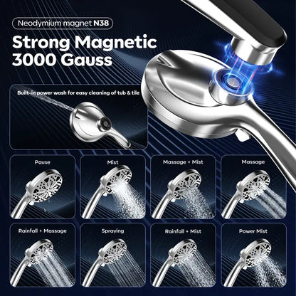 Dock-Free Dual Rain Shower Head Combo
